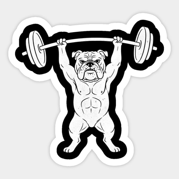 Bulldog Weightlifting Strong Gym Dog Lover Sticker by ArtistTee ⭐⭐⭐⭐⭐